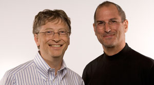Bill Gates and Steve Jobs at D5